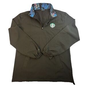 Scales Gear Mens Small Black 1/4 Zip Lightweight Jacket Vented Starbucks Logo